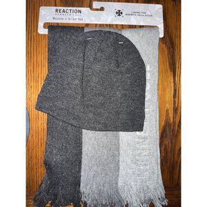 Kenneth Cole Reaction Men's Beanie & Scarf Set, Charcoal, One Size, NWT